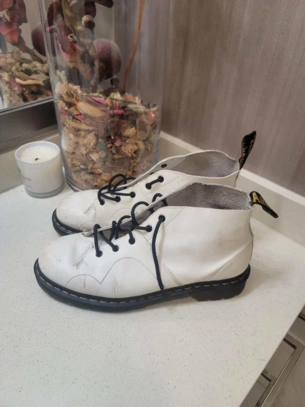 Dr. Martens Church Smooth Leather Monkey Boots M Sz 12 White 26741100 White